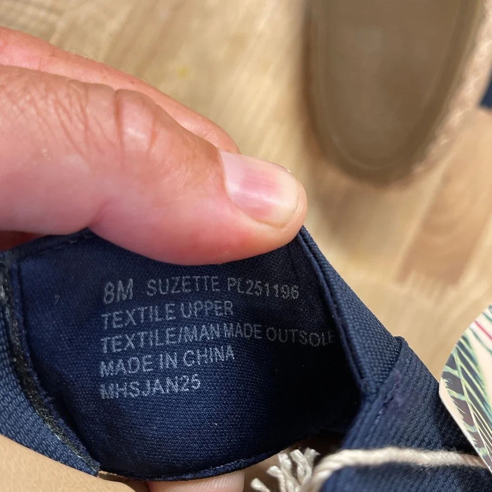 Tommy Bahama Suzette Navy Blue Espadrille Wedge Sandals Womens 8M PL251196 NEW